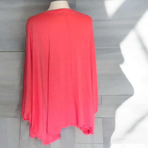 Avenue Coral Open Front Batwing Lightweight Cardigan - Picture 13 of 16